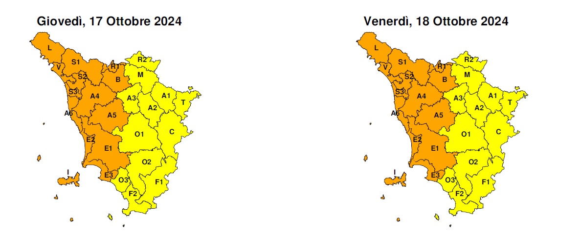ALLERTA' CRITICITA' CODICE ARANCIO, Allerta Meteo  17/10/2024 e 18/10/2024